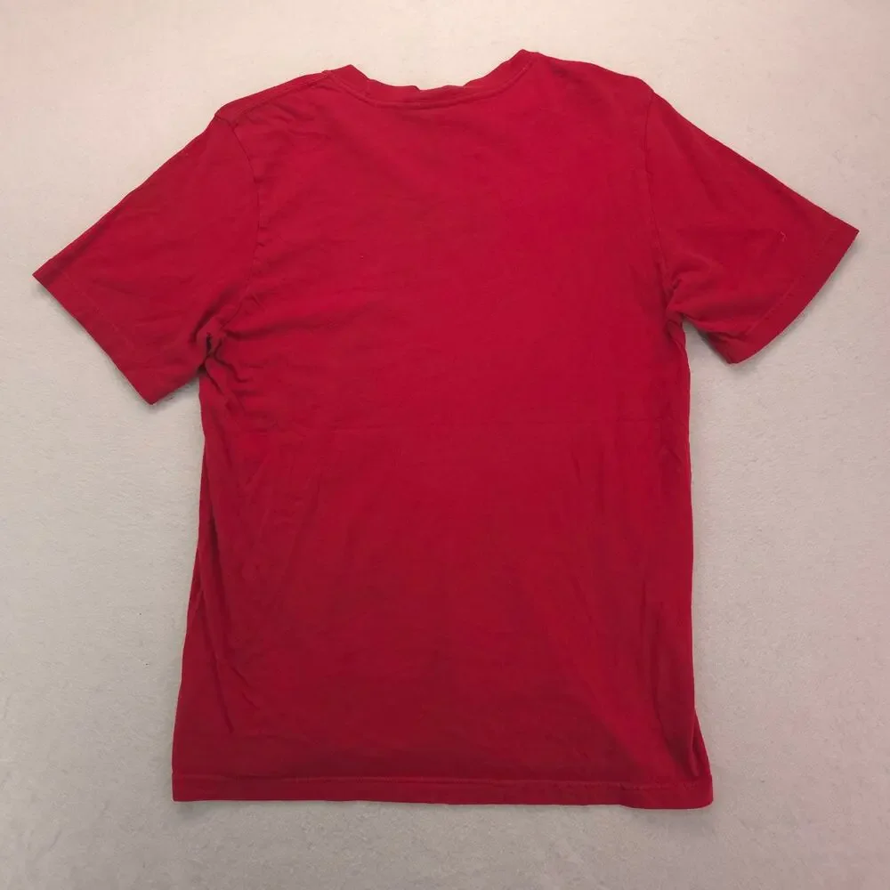 Adidas Casual Crew Neck Short Sleeve Graphic T Shirt Mens Size M Red White